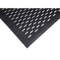 Low-Profile Matting, Rubber, Scraper Type, Slotted Pattern, 3' x 5', Black SDL872 | Zenith Safety Products