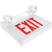 Exit Sign with Security Lights, LED, Battery Operated/Hardwired, 12-1/10" L x 11" W, English XI789 | Zenith Safety Products