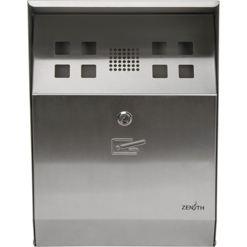 JN619 Smoking Receptacle, Wall-Mount, Stainless Steel, 1.6 Litres Capacity, 13-4/5" Height