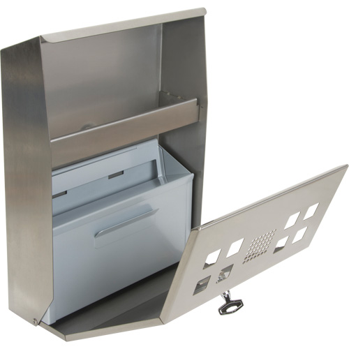 JN619 Smoking Receptacle, Wall-Mount, Stainless Steel, 1.6 Litres Capacity, 13-4/5" Height