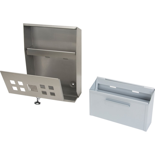 JN619 Smoking Receptacle, Wall-Mount, Stainless Steel, 1.6 Litres Capacity, 13-4/5" Height