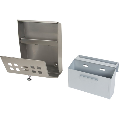JN619 Smoking Receptacle, Wall-Mount, Stainless Steel, 1.6 Litres Capacity, 13-4/5" Height
