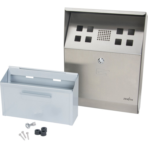 JN620 Cendrier, Montage mural, Acier inoxydable, Capacit&eacute; 1 Litre, Hauteur 11-4/5"