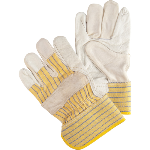 SA619 Abrasion-Resistant Fitter's Gloves, Large, Grain Cowhide Palm