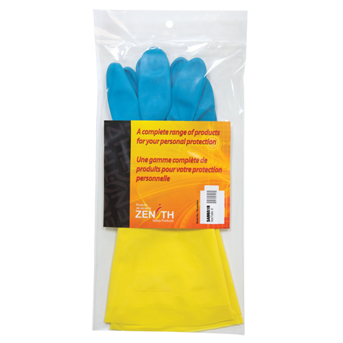 SAM651R Dipped Chemical-Resistant Gloves, Size 8, 12" L, Neoprene/Rubber Latex, Flock-Lined Inner Lining, 28-mil