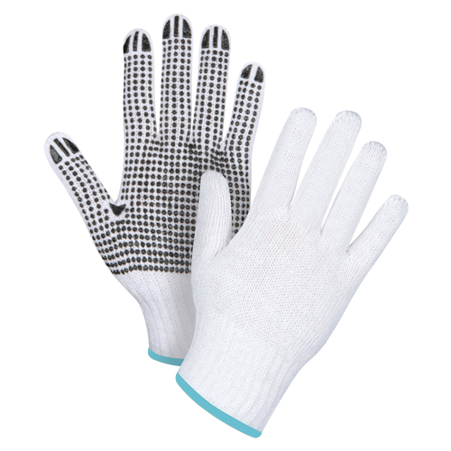 SAN492 Dotted String Knit Gloves, Poly/Cotton, Single Sided, 7 Gauge, X-Large