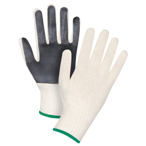 SAP212 Gants en tricot &agrave; paume enduite, Poly/coton, Un c&ocirc;t&eacute;, Calibre 7, Moyen