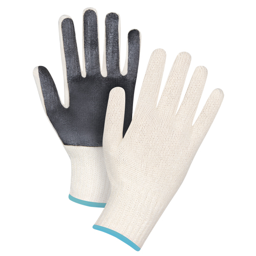 SAP214 Gants en tricot &agrave; paume enduite, Poly/coton, Un c&ocirc;t&eacute;, Calibre 7, T-Grand