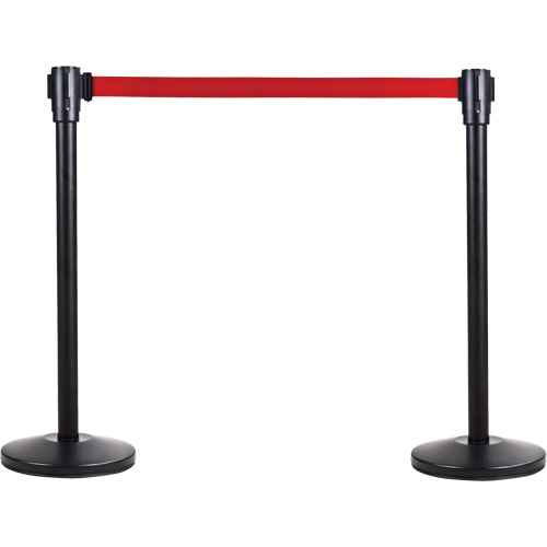 SAS231 Poteau r&eacute;cepteur pour barri&egrave;res sur pieds pour le contr&ocirc;le des foules, Hauteur de 35", Noir