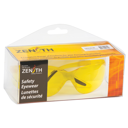 SAS363R Z500 Series Safety Glasses, Amber Lens, Anti-Scratch, Meets/Exceeds CSA Z94.3