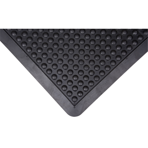 SDL857 Anti-Fatigue Dome Matting, Bubbled, 2' x 3' x 1/2", Black, Rubber