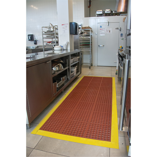 SDL866 Tapis modulaire antifatigue, Nid d'abeilles, 3' x 3' x 1/2", Brun, Nitrile/Caoutchouc
