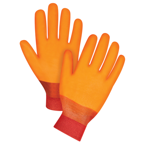 SDN590 Winter Lined Gloves, Size Large/9, 12" L, PVC, Foam Fleece Inner Lining, Winter Weight