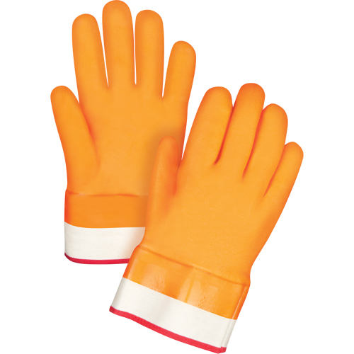 SDN592 Winter-Lined Chemical-Resistant Gloves, Size Large/9, 10" L, PVC, Foam Fleece Inner Lining, Winter Weight
