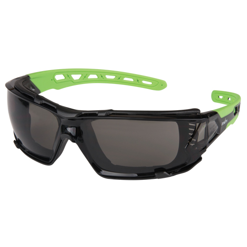 SDN708 Z2500 Series Safety Glasses with Foam Gasket, Grey/Smoke Lens, Anti-Scratch, ANSI Z87+/Meets/Exceeds CSA Z94.3