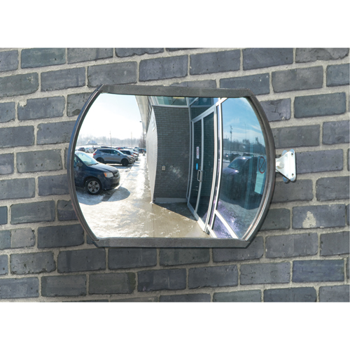 SDP528 Miroir convexe rectangulaire/rond avec bras t&eacute;lescopique, 12" h x 18" la, Int&eacute;rieur/Ext&eacute;rieur