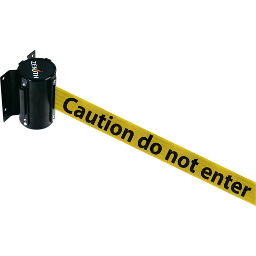 SEB178 Wall Mount Barrier, Steel, Screw Mount, 7', Black/Yellow Tape