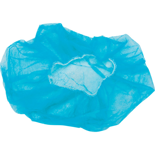 SEC378 Bonnets bouffants non tiss&eacute;s, Polypropyl&egrave;ne, 21"/Grand, Bleu