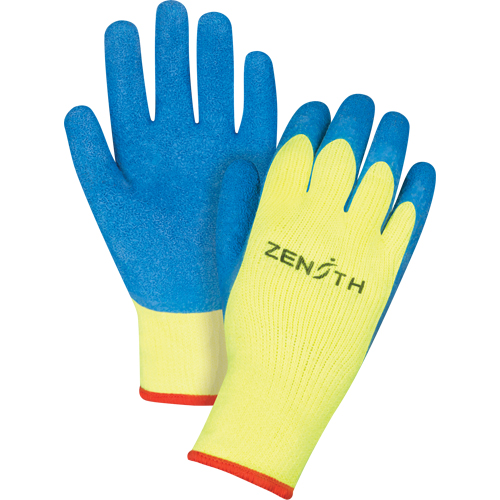 SEC799R High Visibility Coated Gloves, 9, Rubber Latex Coating, 7 Gauge, Acrylic Shell