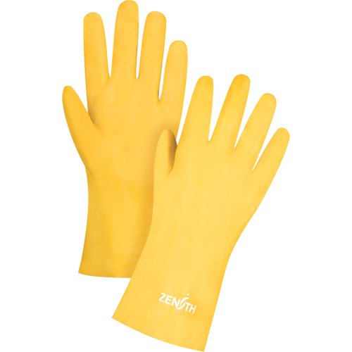 SEE797 Rough-Finish Chemical-Resistant Gloves, Size 9, 12" L, PVC, Interlock Inner Lining, 47-mil