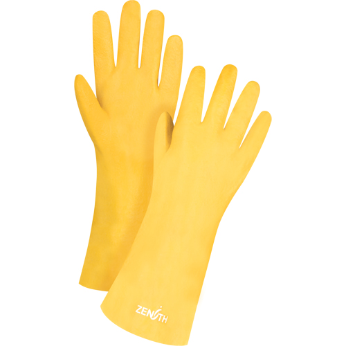 SEE798 Rough-Finish Chemical-Resistant Gloves, Size 9, 14" L, PVC, Interlock Inner Lining, 47-mil