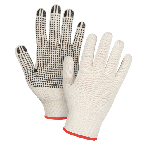 SDS944 Gants l&eacute;gers tricot&eacute;s &agrave; pois, Poly/coton, Un c&ocirc;t&eacute;, Calibre 7, Petit