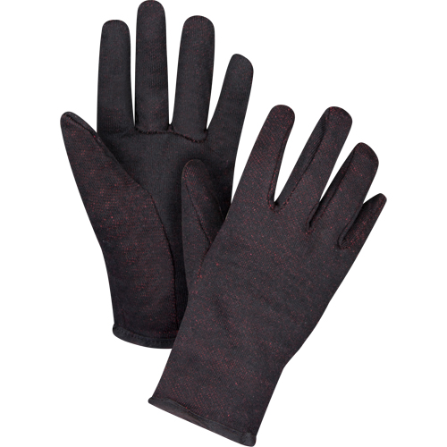SEE949 Gants de jersey, Grand, Brun, Molleton rouge, &agrave; enfiler