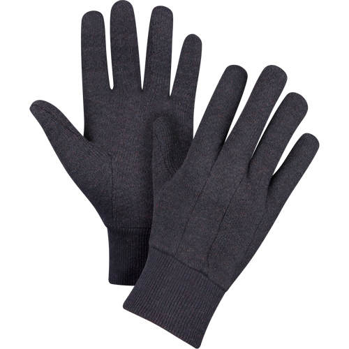 SEE950 Gants de jersey, Grand, Brun, Non doubl&eacute;, Poignet en tricot