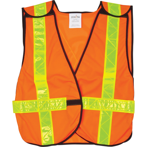 SEF093 Standard-Duty Safety Vest, High Visibility Orange, Medium, Polyester