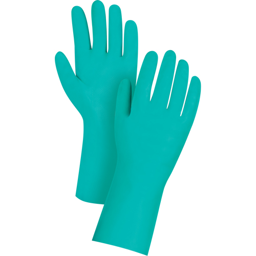 SEF222 Gants de premi&egrave;re qualit&eacute; &agrave; prise en losange r&eacute;sistants aux produits chimiques, Taille Petit/7, 13" lo, Nitrile, 11 mils
