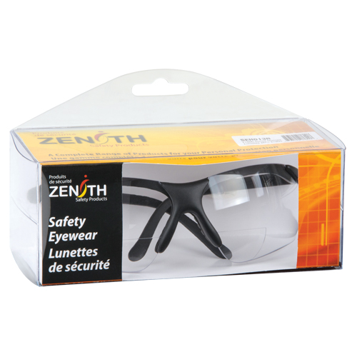 SEH013R Z1800 Series Reader Safety Glasses, Anti-Scratch, Clear, 1.0 Diopter