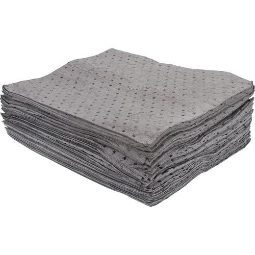 SEH961 Feuilles absorbantes li&eacute;es de premi&egrave;re qualit&eacute;, Universel, 15" x 17", 15 gal. d'absorption