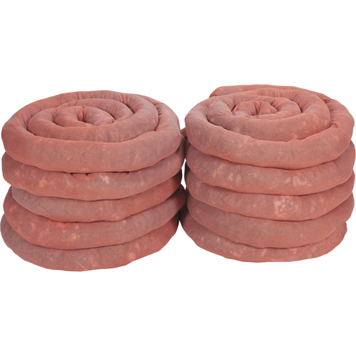 SEI004 Sorbents Socks, Hazmat, 45 gal. Absorbancy, 3" W x 10' L, Pack of 10