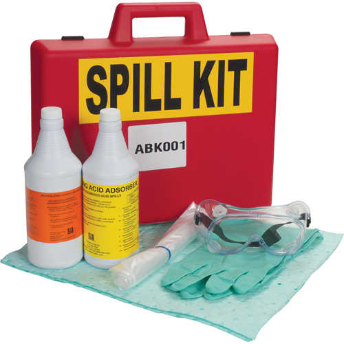 Zenith Safety Products Lab Acid/Base Spill Kit, Hazmat, Case, 1 US gal