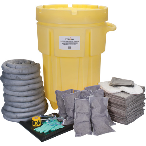 SEI495 Trousse de lutte contre les d&eacute;versements de premi&egrave;re qualit&eacute; pour atelier, Universel, Overpack/Baril de r&eacute;cup&eacute;ration, Absorbance de 95 gal. US