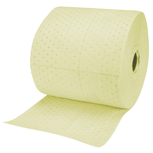 SEI976 Rouleaux absorbants en fibres fines de calibre industriel, Poids moyen, 150' lo x 15" la, Absorption 25 gal.