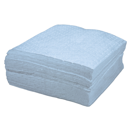 SEJ187 Premium Blue Bonded Sorbent Pads, Oil Only, 15" x 17", 8 gal. Absorbancy