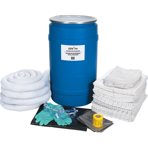 SHP038 Spill Kit, Oil Only, Drum, 30 US gal. Absorbancy