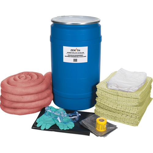 SHP039 Spill Kit, Hazmat, Drum, 30 US gal. Absorbancy