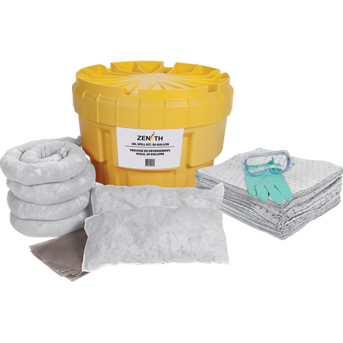 SHP032 Spill Kit, Oil Only, Overpack/Salvage Drum, 20 US gal. Absorbancy
