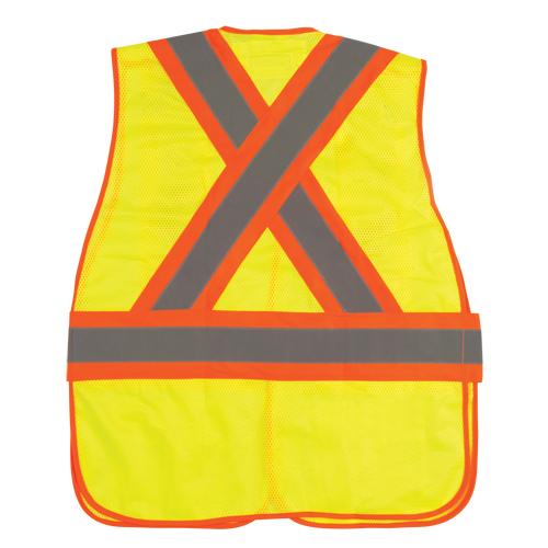 SEK232 Veste d'arpenteur haute visibilit&eacute;, conforme &agrave; la CSA, Jaune lime haute visibilit&eacute;, Moyen, Polyester