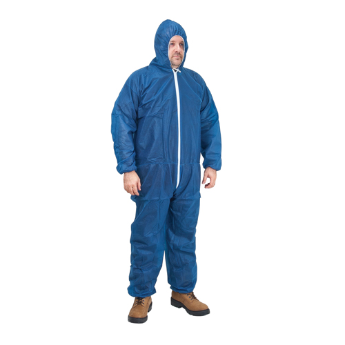SEK356 Hooded Coveralls, Medium, Blue, Polypropylene