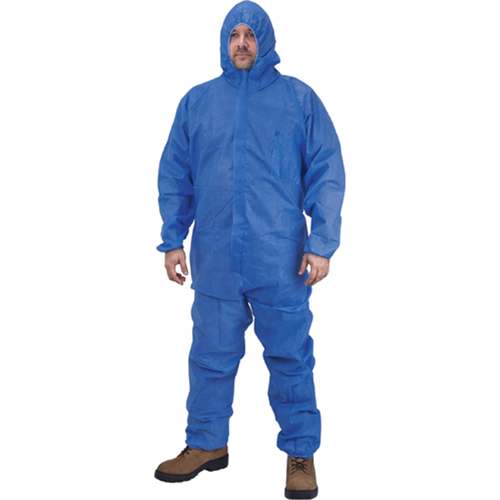 SEK363 Hooded Coveralls, Medium, Blue, SMS