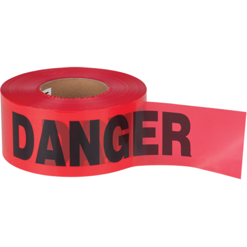 SEK399 Ruban pour barricade Danger, Bilingue, 3" la x 1000' lo, 1,5 mil, Noir/rouge
