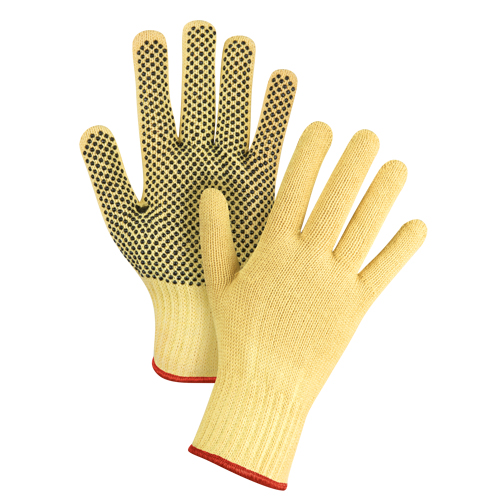 SFP796 Gants tricot&eacute;s sans couture &agrave; pois, Taille Petit/7, Calibre 7, Rev&ecirc;tement PVC, Enveloppe en Kevlar, ASTM ANSI niveau A2/EN 388 niveau 3