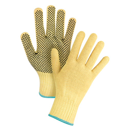 SFP799 Gants tricot&eacute;s sans couture &agrave; pois, Taille T-Grand/10, Calibre 7, Rev&ecirc;tement PVC, Enveloppe en Kevlar, ASTM ANSI niveau A2/EN 388 niveau 3