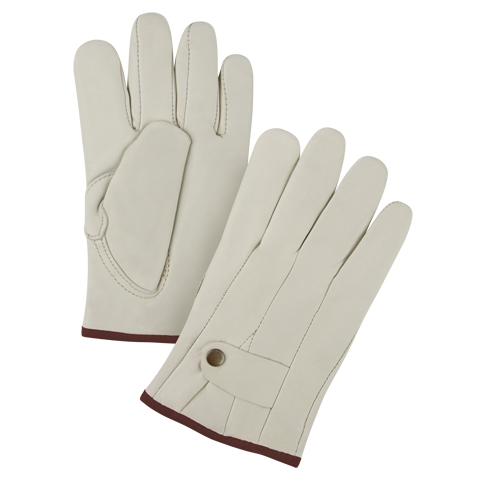 SFV189 Gants de cordeur doubl&eacute;s pour l'hiver de premi&egrave;re qualit&eacute;, Grand, Paume Cuir fleur de vache, Doubleure Molleton