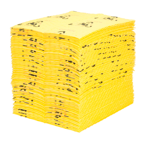 SGC493 Tampons d'avertissement de premi&egrave;re qualit&eacute; - absorbants haute visibilit&eacute;, Universel, 15" x 18", 24,4 gal. d'absorption