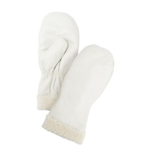 SGF640 Mitaines d'hiver en cuir fleur de premi&egrave;re qualit&eacute; doubl&eacute;es de boa, Taille Grand, Mitaine