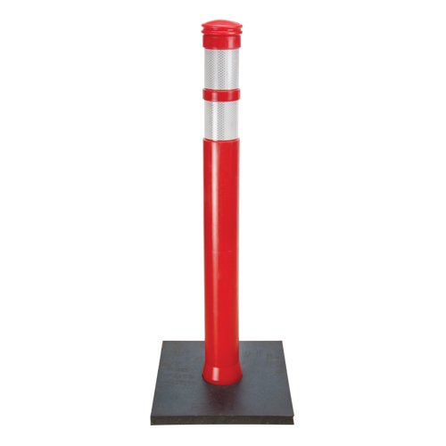 SGG099 Poteau d&eacute;lin&eacute;ateur &agrave; dessus en d&ocirc;me, 42" h, Rouge